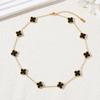 Four Leaf Clover Ten Flowers Necklace Light Luxury Sweater Chain Necklace Lucky Straw Collarbone Chain