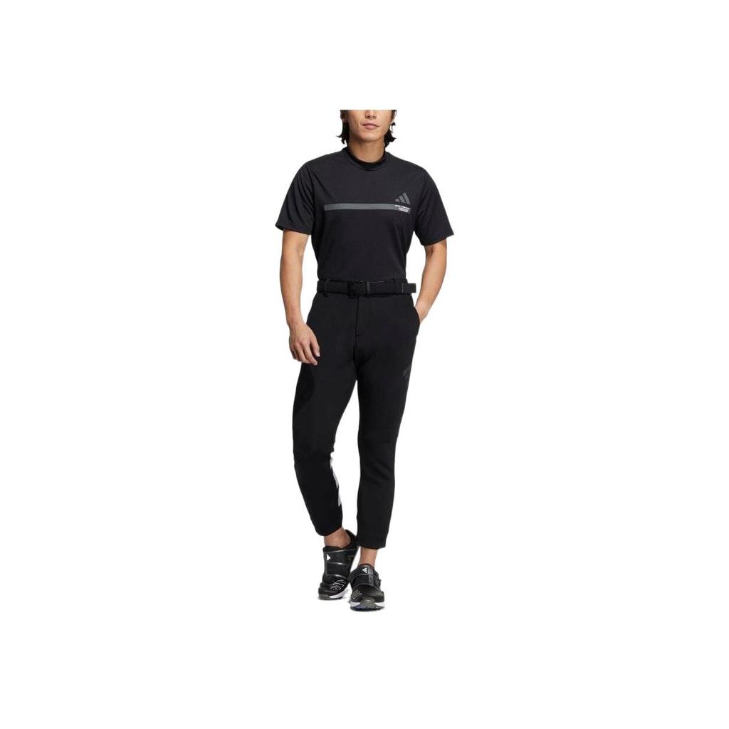 adidas Logo Solid Short Sleeve Shirt Men Tops Black HZ1416