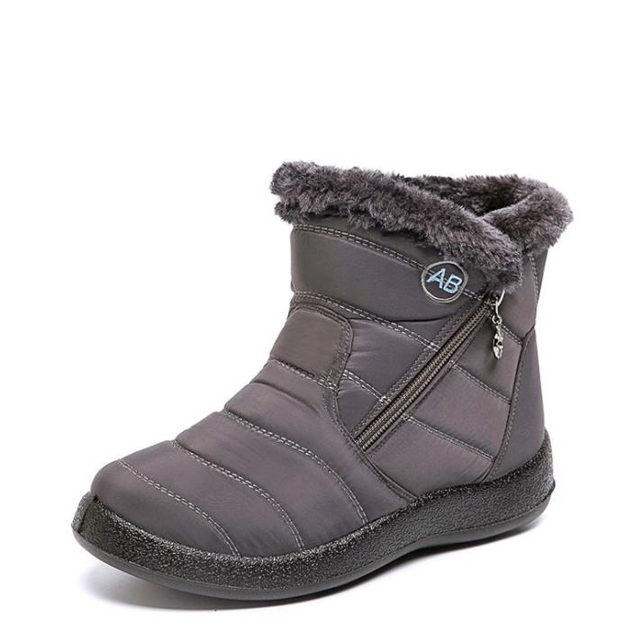 

Женские водонепроницаемые зимние ботинки большого размера средней высоты с толстой бархатной подкладкой 39 серый