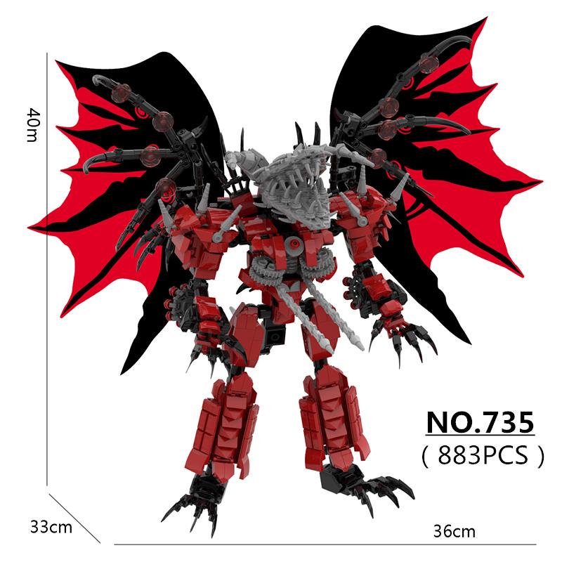 Skibidi Toilet Updated Red Titan Drill Dragon Building Blocks Assembled Bricks Toys for Boys Christmas Gifts