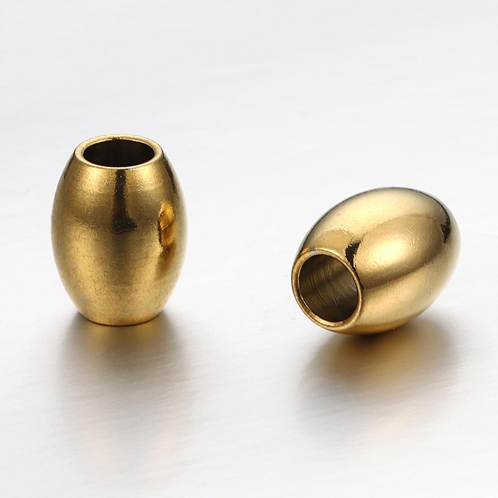 20pcs Stainless Steel Gold Color Oval Cylinder Spacer Loose Bead for DIY Bracelets Necklace Jewelry Making Beads Charm