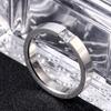 Anillos de Acero de Titanio para Mujer Minimalistas Color Plata Anillo de Circonita Joyería de Moda para Hombre Mate Rayado Gratis Venta al por Mayor KBR180