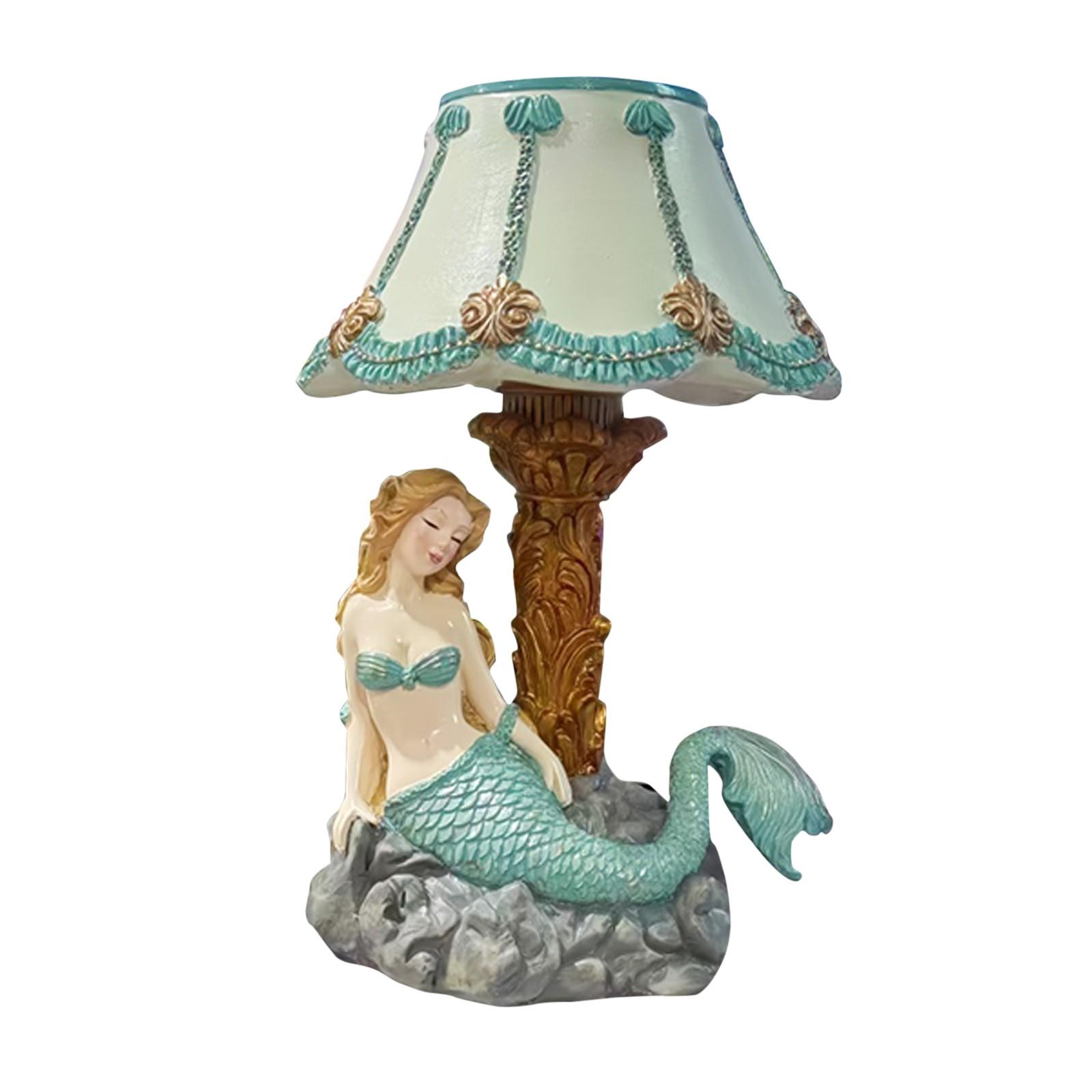 

Винтажная настольная лампа в стиле русалки – Декоративный светильник из смолы для дома и спальни One Size