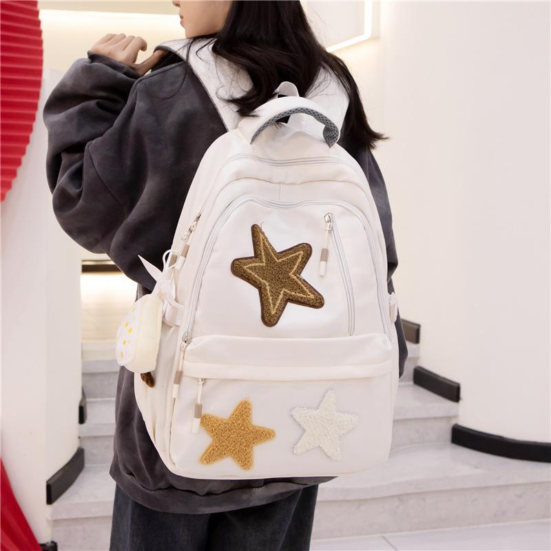 Backpack for Female College Students, Niche Design Sense, Large Capacity Backpack for Female Stars, New High School and Junior High School Backpack