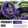 5 PCS Fluffy Steering Wheel Covers Set, Faux Wool Steering Wheel Cover & Handbrake Cover & Gear Shift Cover & 2 Seat Belt Shoulder Pads, Universal