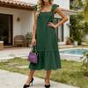 Women's Fashion Loose Mid-length Ruffled Flying Sleeve Dress