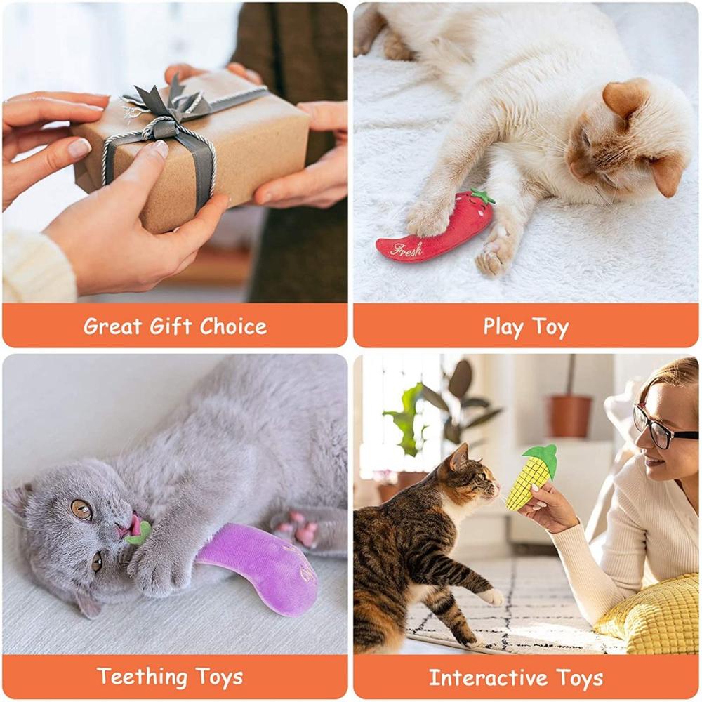 Dog Pet Cute Soft Plush Indoor Funny Cat Mint Toys Teeth Bite Toys Catnip Pillows Chew Toy