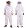 Professional Beekeepers Bee Suit Breathable Veil Hood Hat Beekeeping Suit Jumpsuit Zipper Elastic Cuff Bee Repellent Clothing