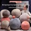 Nordic Cute Spherical Plush Throw Pillow - Rabbit Fur Round Cushion Home Decor Ornament