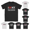 Heren Ik Hou Van Mijn Hete Autistische Vriendin T-shirts Hart Vriendin Cadeau 100% Katoen Grappig Korte Mouw Ronde Hals T-shirt Originele T-shirts
