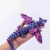 3D-gedruckter Drache Bunter Edelstein Drachenfiguren Bewegliches Gelenk Drehbar Gelenkige Drachen-Bastelarbeiten Schreibtisch Westliche Actionfigur