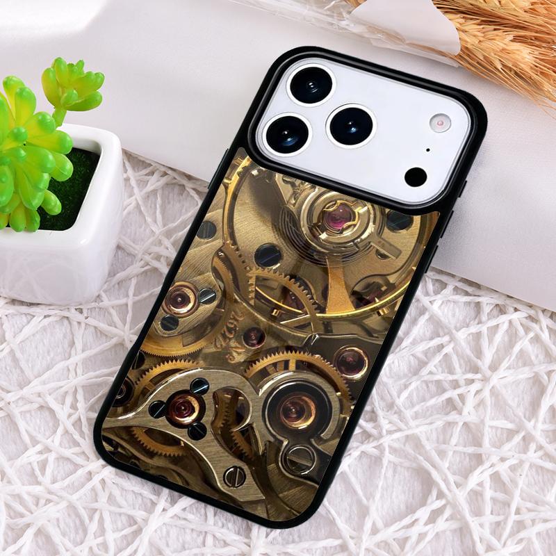 Steampunk Gear Mechanical Shockproof Phone Case for iPhone 17 Air 16e 15 11 12 14 13 Pro Max Cover Coque