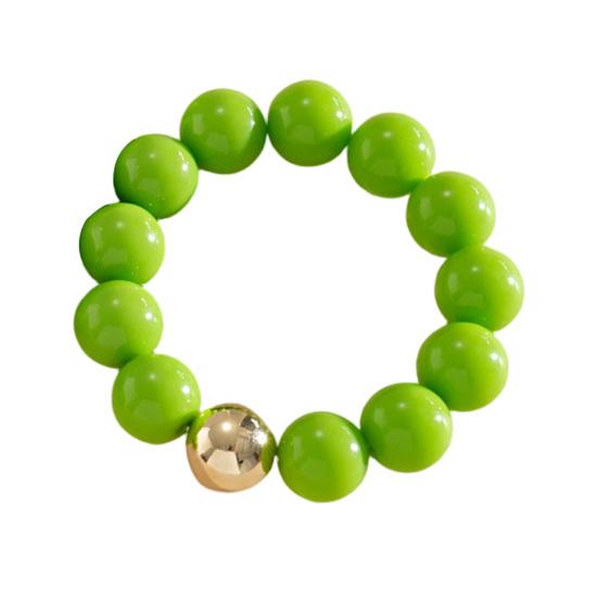 Perlenschmuck für Damen, Acryl-Kettenhalsband mit großen Perlen, Elastisches Armband mit runden Perlen, Sommerliches Retro-Accessoire