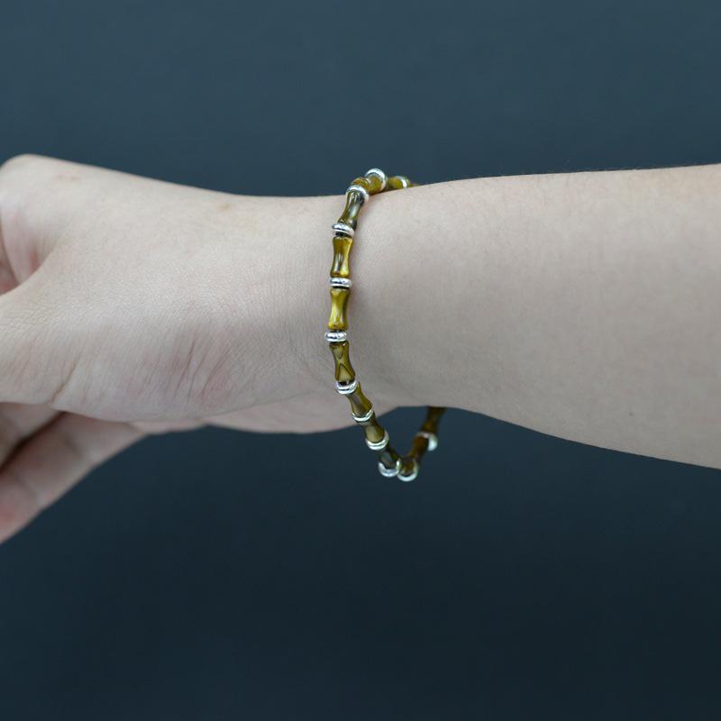 European-American Bamboo Joint Colorful Craft Bracelet: Versatile Handmade Fashion Bangle