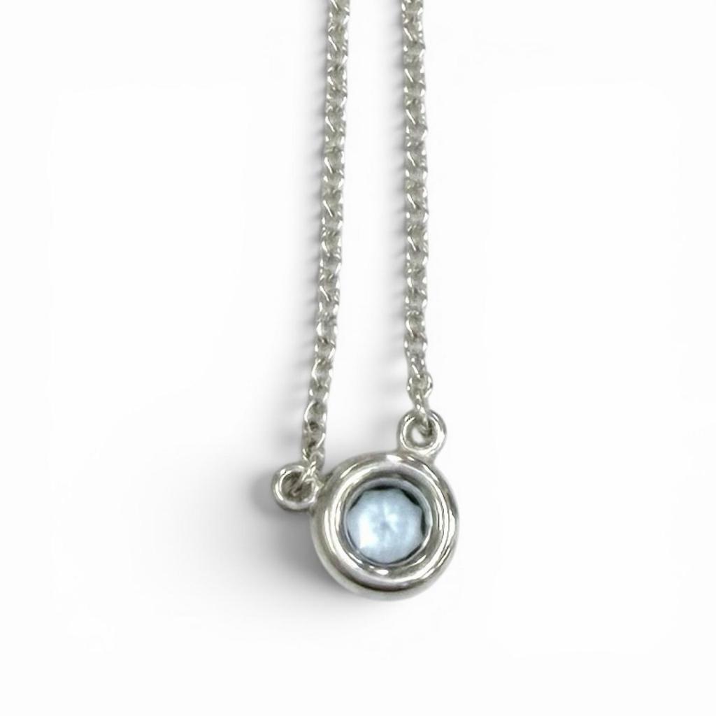 Excellent TIFFANY&Co. Necklace Color by the Yard Aquamarine Pendant 0.13ct AG925 Used
