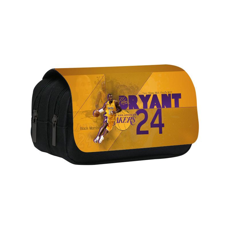Custodia Flip a Doppio Strato con Motivo Basketball Kobe, Sacca Porta Cancelleria Per Studenti e Collezionisti