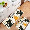 1Pcs Anti Fatigue Kitchen Rugs, Long-Haired Flannel + 0.3 Print Waterproof Non-Slip Thick Cushioned Mat Comfort Standing Mat