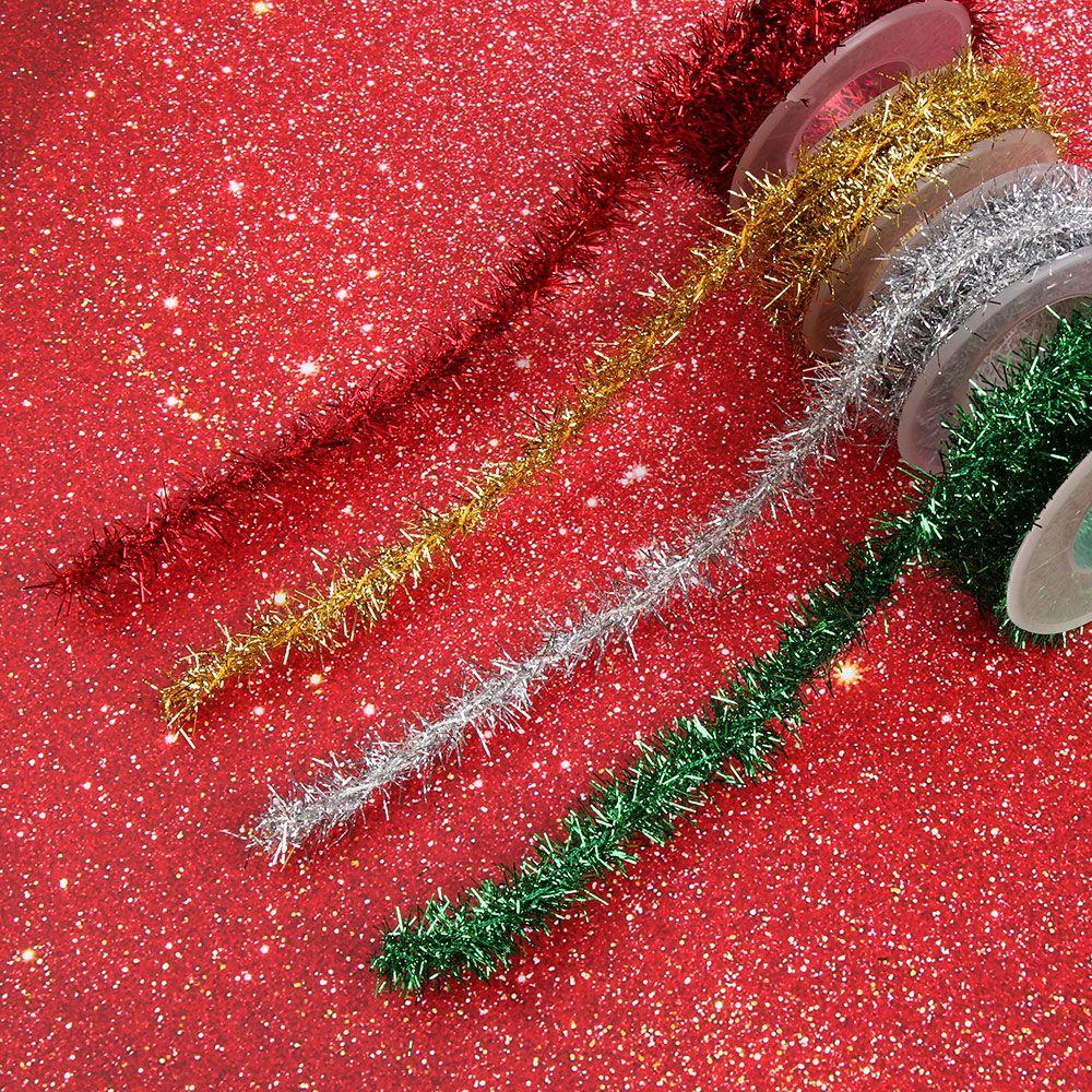 Rattan Christmas Tree Ornament Party Decor Garland Tinsel Gold Silver Wire Gift Wrapping Ribbon