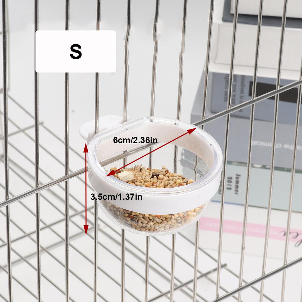 Bird Feeding Bowl Detachable Transparent Bowl Plastic Food Cup For Cage Convenient Hanging Seed Water Feeder for Parrots