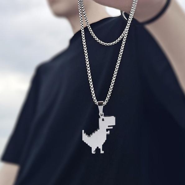 

Creative Little Dinosaur Pendant Necklace for Mwn Women Cartoon Animal Necklace Punk Party Gothic Jewelry Gift Wholesale