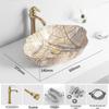 Tengxiang Ivory White Ceramic Marble Countertop Single Hole Top-Mount Sink