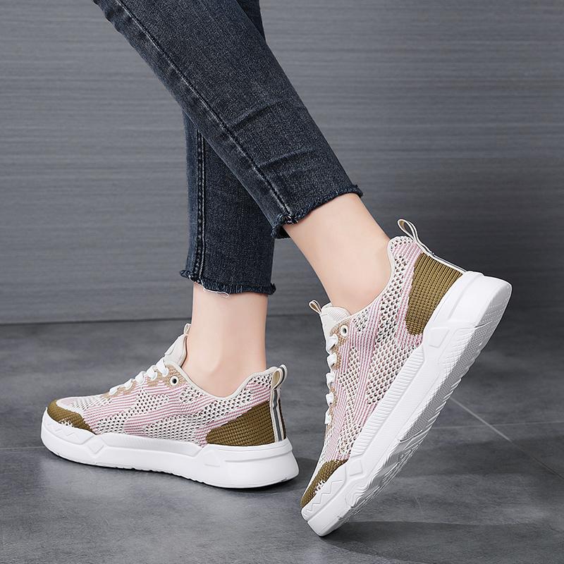 Fashion Fashion Board Shoes for Women Platform Hiking Breathable Sports Anti Slip Mesh Vulcanized Lightweight Casual Walking Shoes