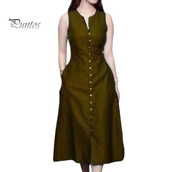 

Женское летнее платье, однобортное, однобортное, без рукавов, с карманами и пуговицами, трапециевидной формы, до середины икры, с V-образным вырезом, с узкой талией, женское платье миди L жёлтый/зелёный