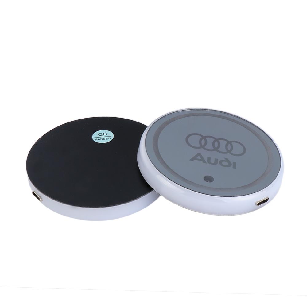 2PC LED Car Luminous Color Changing Cup Holder Coaster For A Sline TT A1 A2 A3 A4 A5 A6 A7 A8 8P B6 B7 Q1 Q2 Q3 QUATTRO