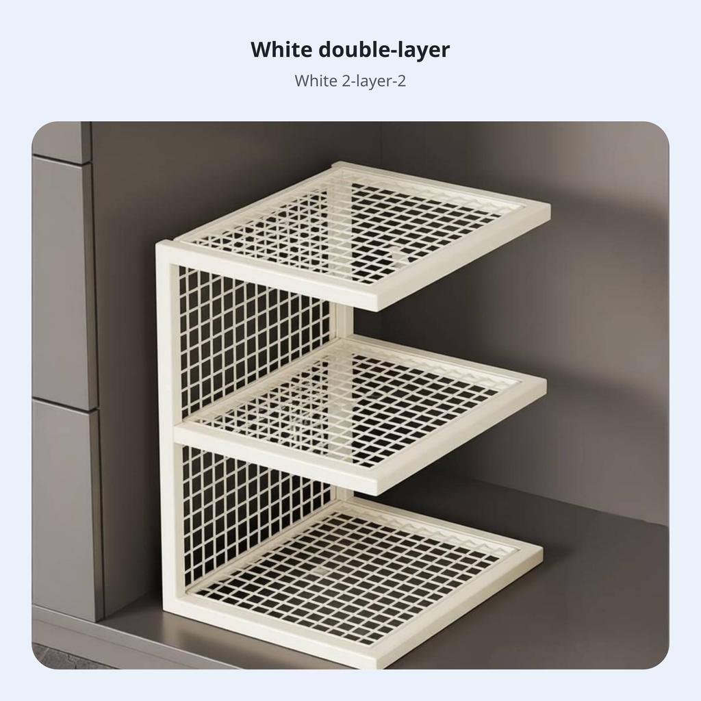 Wire Shelf Riser Space-Saving Freestanding Wire Rack Minimalist Design adaptable Use for Renters, Countertop, Pantry, Under Sink