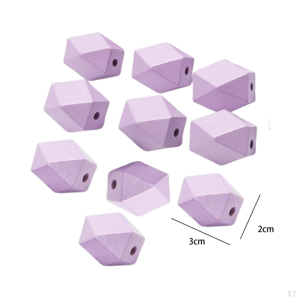 10 Pieces Wooden Beads Decoration Irregular Modern 2Cmx3cm Wood Spacer for Garland Farmhouse