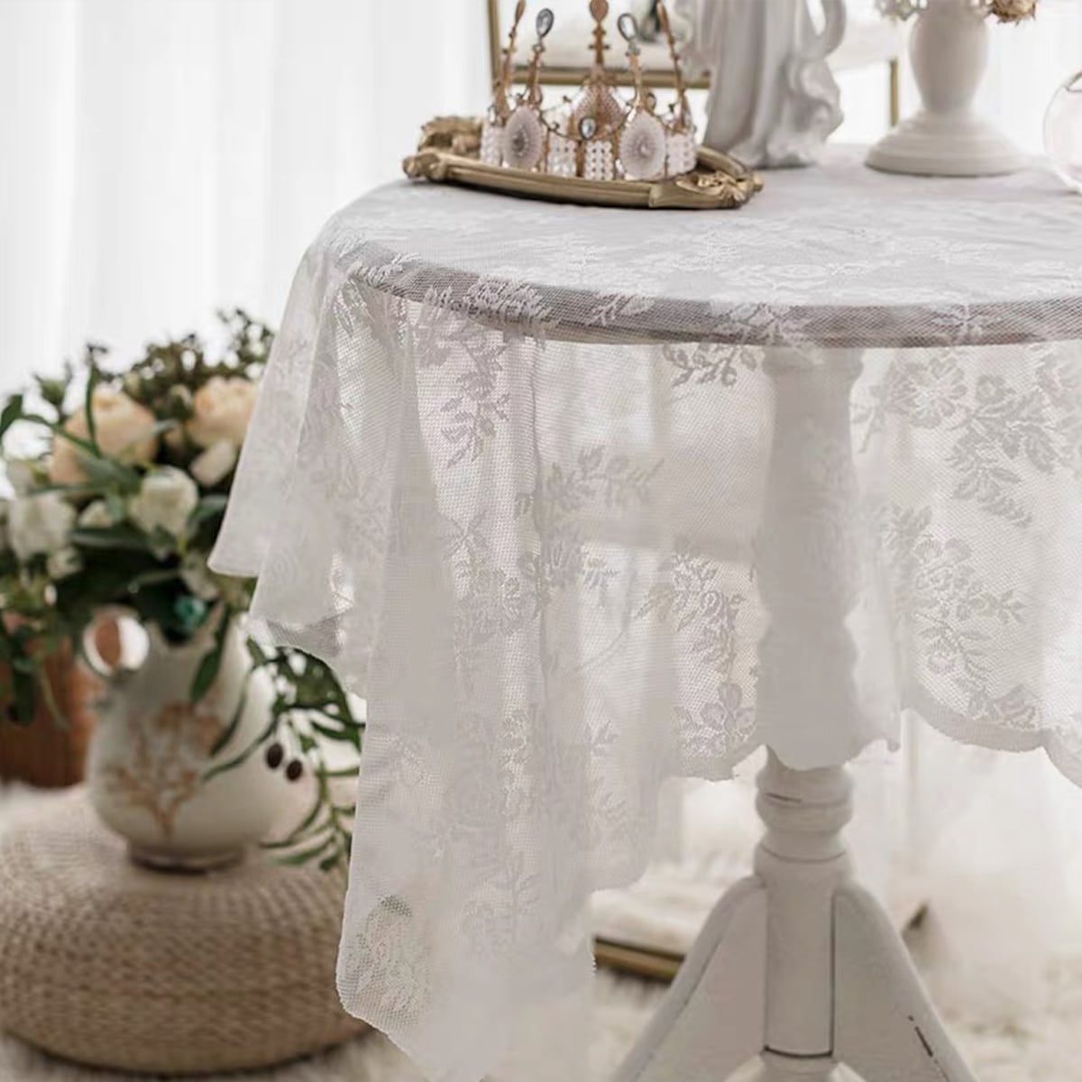 

Льняная скатерть для прямоугольных столов, моющиеся французские скатерти для вечеринки, для кухни, столовой, для помещений и улицы 150x100cm белый