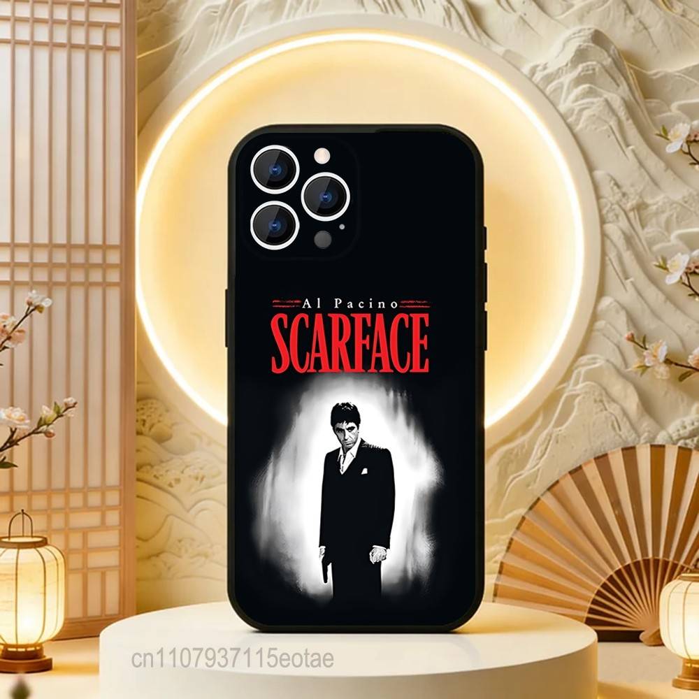 S-Scarfaces Tony M-Montana Phone Case For iPhone 17,16,15,14,13,12,11,Pro,Max,Plus,E,Air,Mini Protective Black Cover