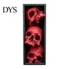 Horror Theme Decor Skulls Book Nook, Gothic Skull Bookshelf Insert, 3 Tier Stacked Sculpture Mysterious Library with Black Frame, Academia Spooky for