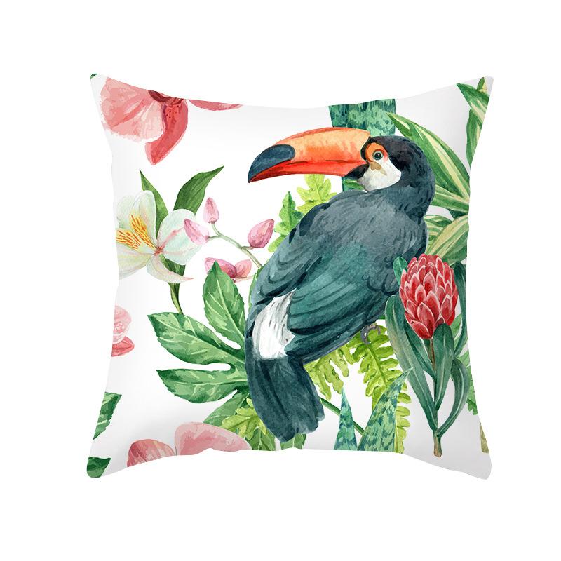 Home Decor Tropical Floral & Flamingo Throw Pillow Covers Pattern Cushion Cover Suitable For Sofa Bedroom Car Pillow Cover