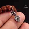 Colorfast Manjusri Sword Buddhist Beads Bracelet with Flame Pendant and Diamond Star Moon Accents