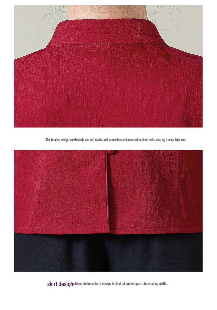 New Embroidered Seven-Sleeve Tang Suit Top for Middle-Aged & Elderly Women - Chinese Style Spring/Autumn Shirt