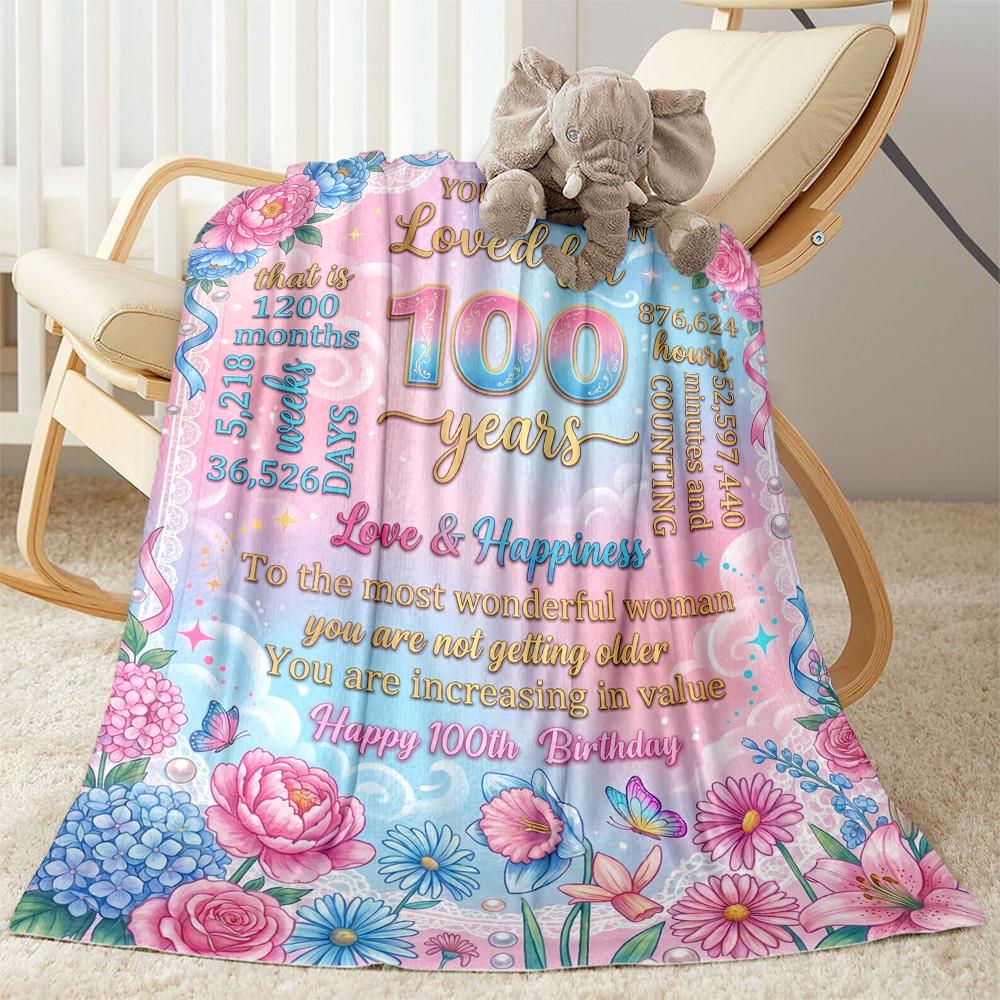 Happy Years Birthday Blanket Ultra-Soft Suitable for Seaside Bed Picnics for All Seasons Warmthful Decor Perfect Gift for Relatives and Friends