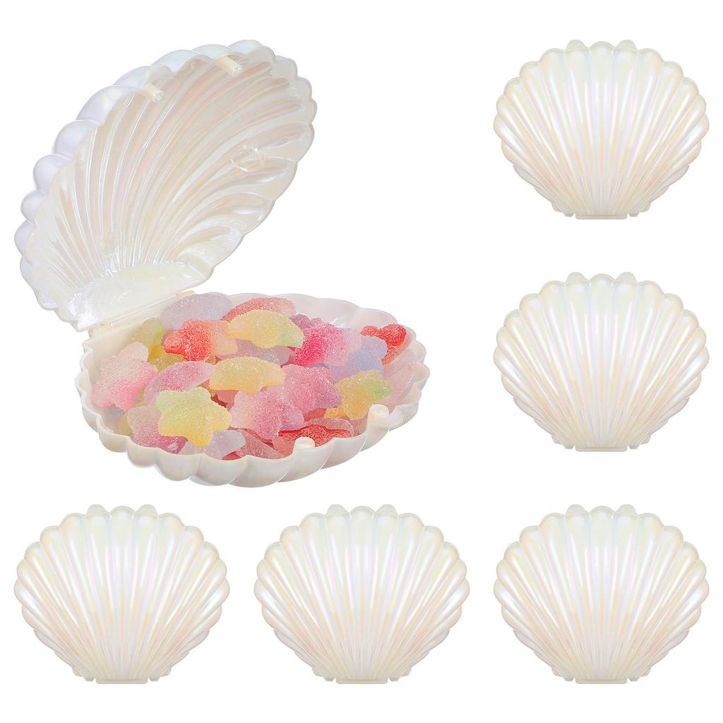 30Pcs Seashell Candy Boxes For Adults Mermaid Theme Gift Containers Small Candy Storage Party Favors Birthday Shower Decor