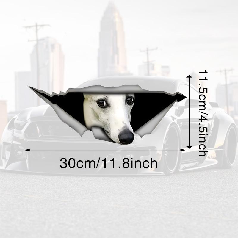 DS81#30x11.5cm  Creative Car Sticker White 3d Pet Dog Accessories Vinyl Car Styling Cover Scratches