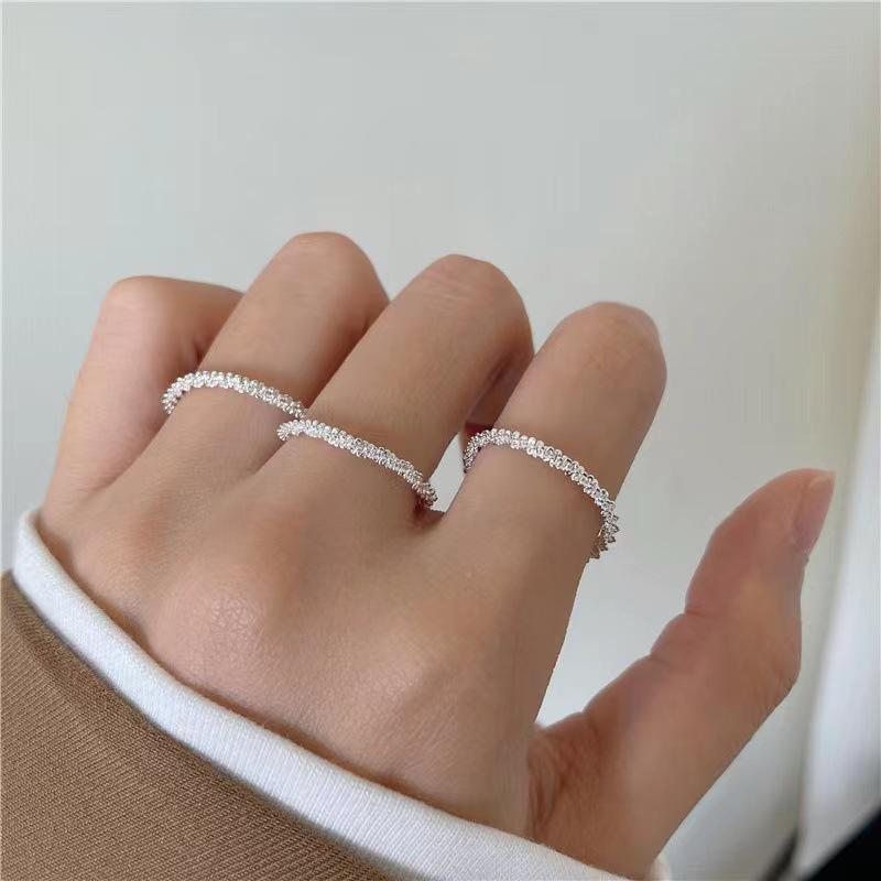 Verstellbares Ring-Set im koreanischen Stil für Damen - Enthält offene Zeigefinger- und Kettenringe