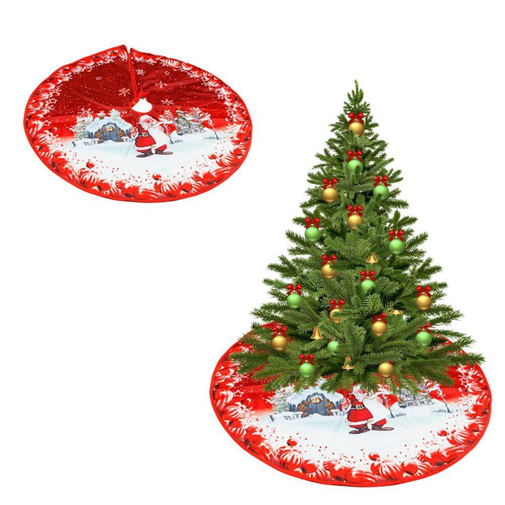 Soft Fabric New Year Ornament Xmas Tree Bottom Cover Party Supplies Christmas Tree Skirt Xmas Decor