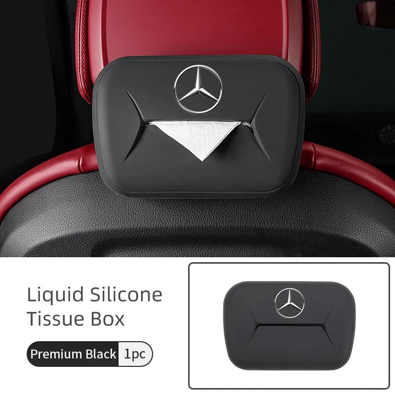 Liquid Silicone Material Tissue Bag Headrest Suspend Tissue Box For Mercedes Benz CLK GLC W212 C200 C300 W203 W204 W205 W169