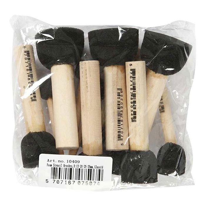 Set de tampons mousse ronds - INCONNUE - 12 pcs - 13 à 35 mm - Blanc