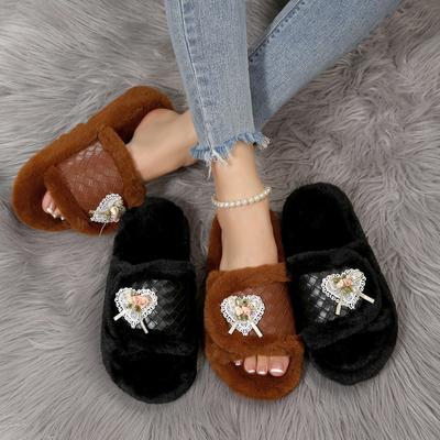 2025 neue Mao Mao Hausschuhe Damen tragen Hausschuhe draußen zu Hause Liebe dekorative Damenschuhe große Größe Hausschuhe Damenschuhe