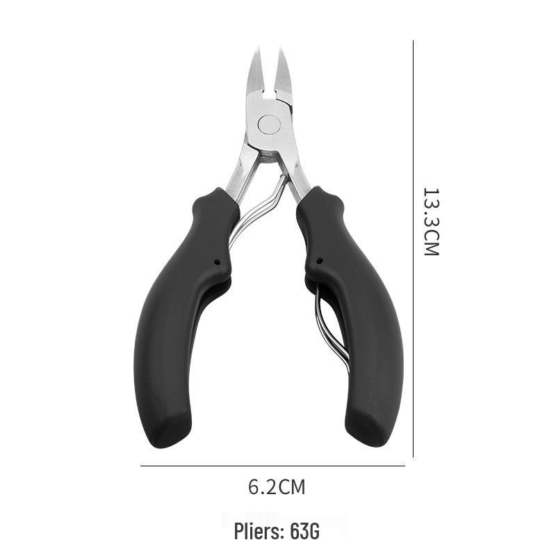 Stainless Steel Pincer Nail Clipper with Plastic Handle - Ingrown Toenail & Cuticle Nipper for Foot Care and Manicure