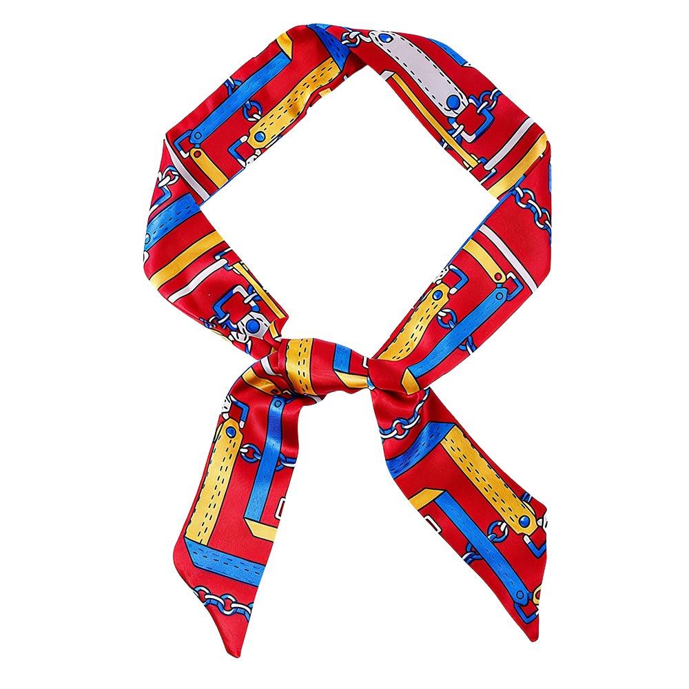 Long Slender Scarf Double-Sided Streamer Handbag Handle Ribbon Hair Band Neckwear/Wrist/Waistband