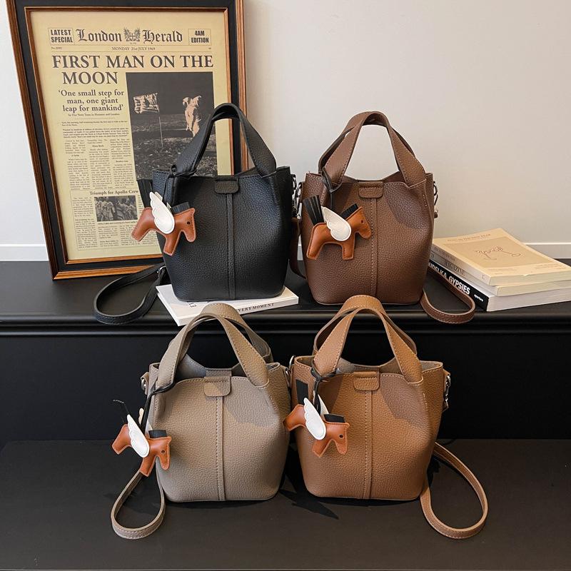 Měkká kožená taška Módní trendy barevně sladěná kabelka, Tote bag, Ležérní taška přes rameno