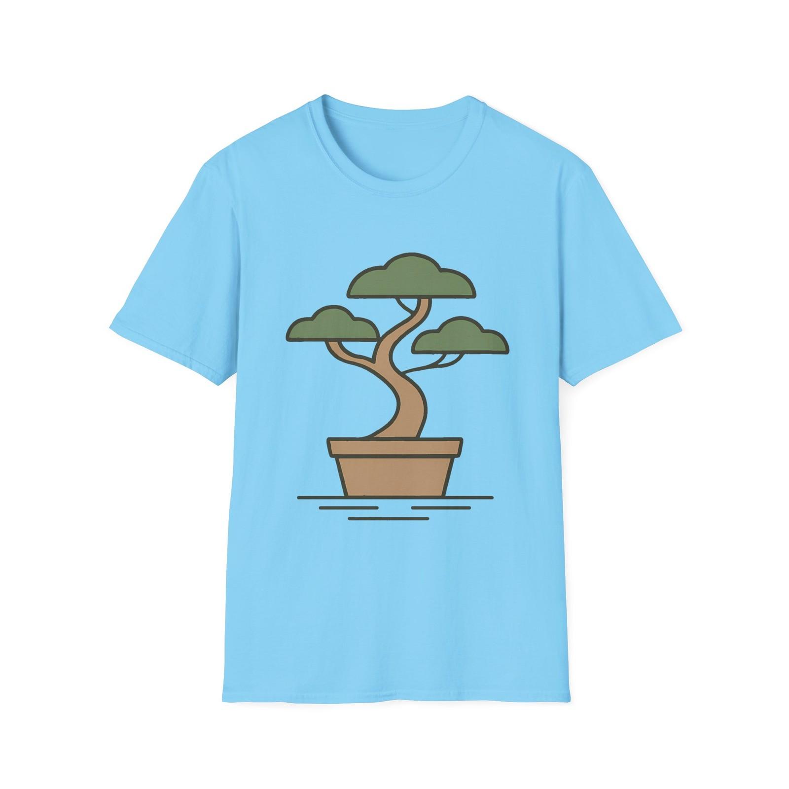 Unisex Softstyle T-Shirt Mens Womens Tees Top Bonsai Tree Minimalist Zen Nature Art Tee 2XL