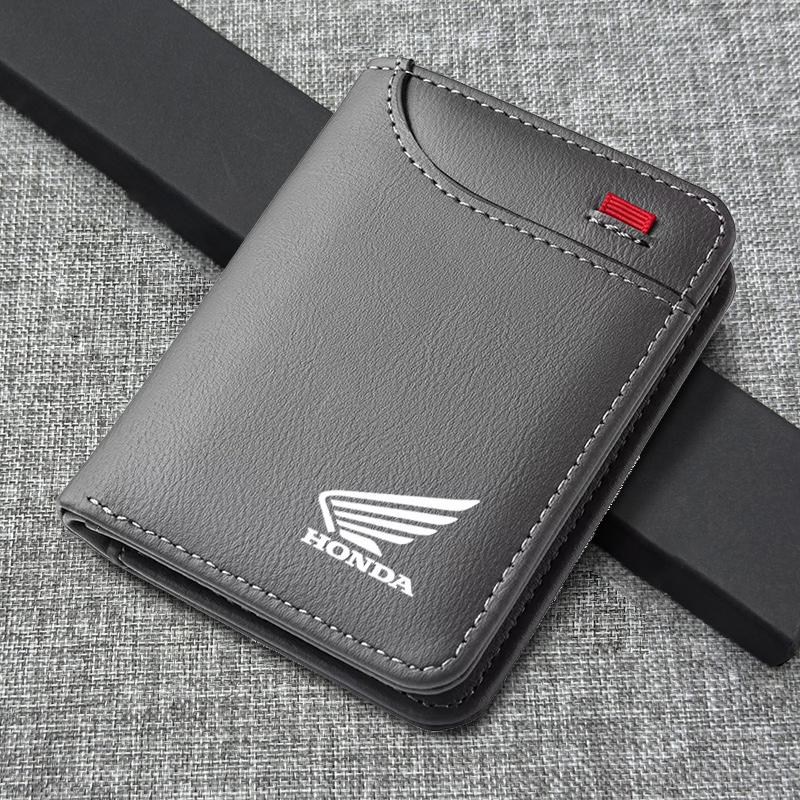 Motorrad Leder Mini-Kreditkartenetui Tragbare Geldbörse Auto-Emblem Geldbörse Für Honda CB400 CB650 FCBF CBR25ORR CRF SH3O0 NC75O TO0