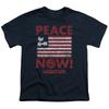 Unisex Shirt Cotton Oversize Large Size Woodstock Peace Now Kids Youth T Shirt Licensed Music Rock Band Tee Navy